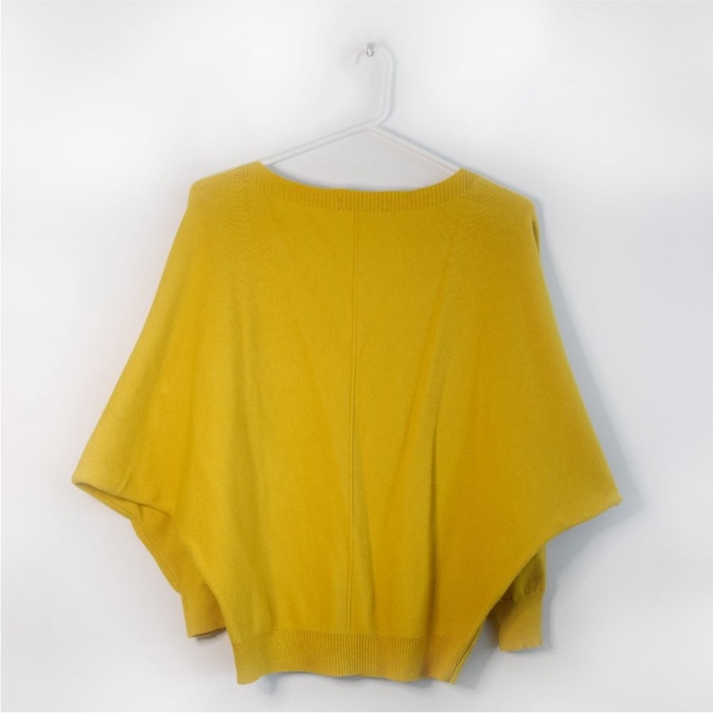 Yellow Women's Sweater with Dolman Sleeves - Picture 3 of 3